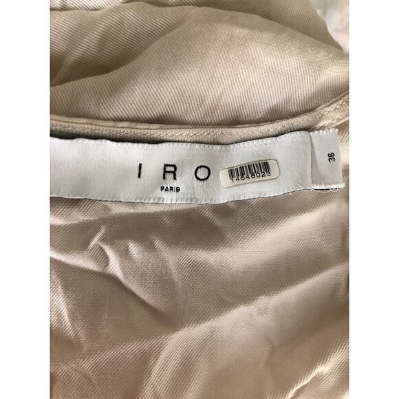 IRO Hazal Top Satin Long Sleeve V-Neck Gathered Wrap Front Blouse Off-White S - Picture 6 of 9